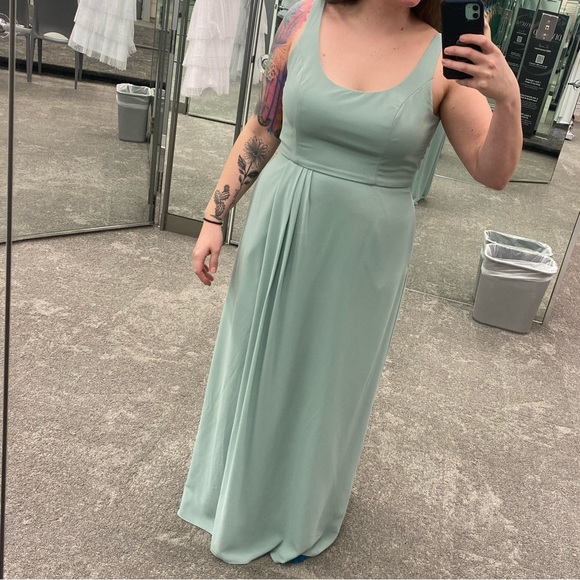 Davids Bridal Sage Bridesmaid Dress - Picture 3 of 5